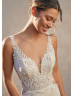 Ivory Lace Tulle Sexy Wedding Dress With Long Train